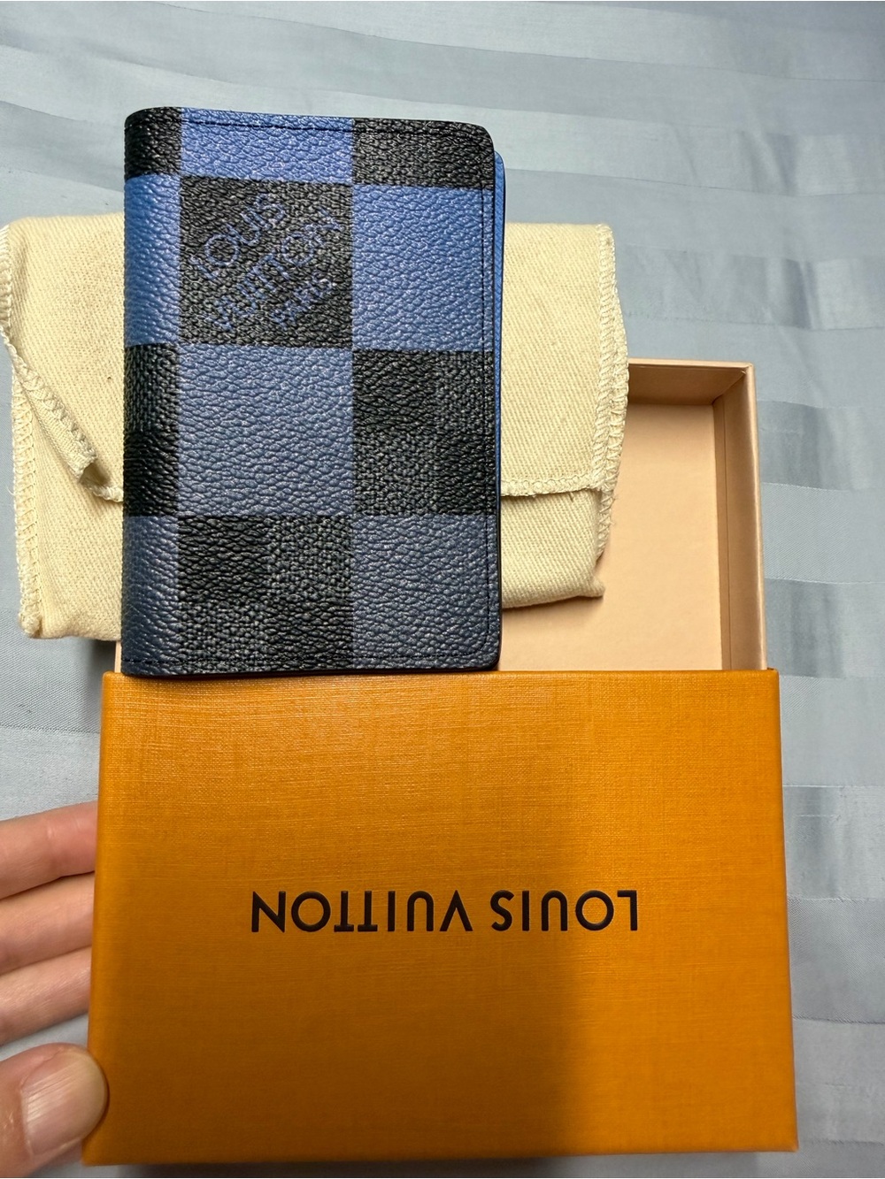 Louis Vuitton Men's Blue & Black Damier pocket organizer